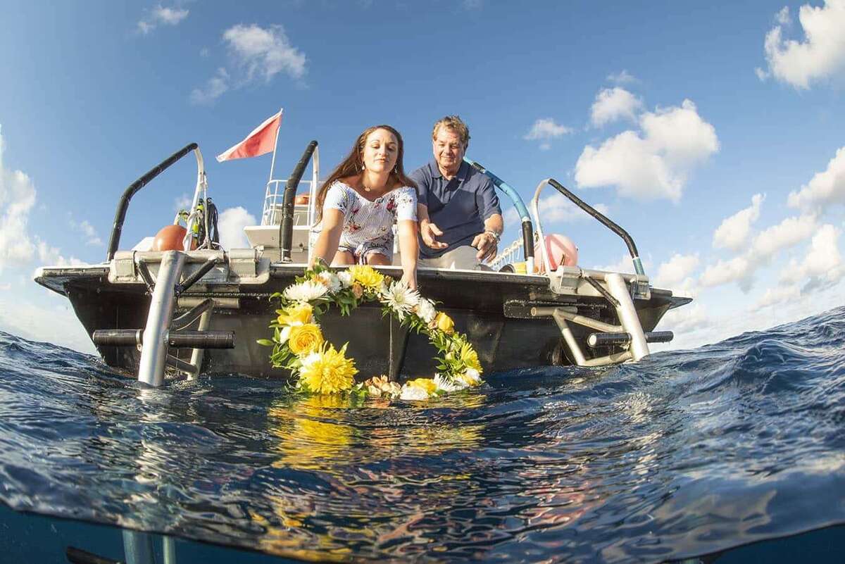 Underwater scenery at the Neptune Memorial Reef